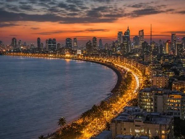 Vibrant Indian city scene showing modern urban life