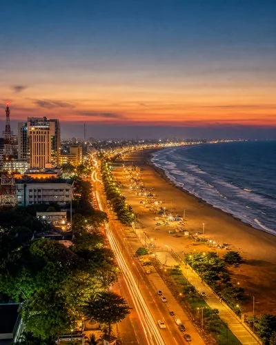 Chennai coastal skyline with modern urban landscape